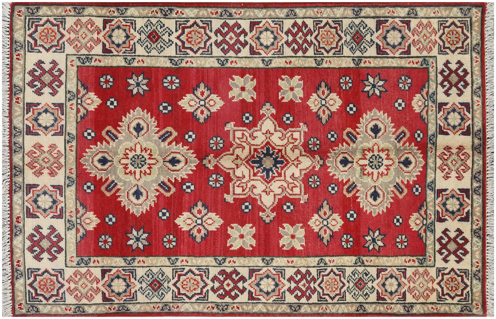 Hand Knotted Afghan Kazak Boho Living Room Bedroom Rug 84 X 131 Cm photo buy