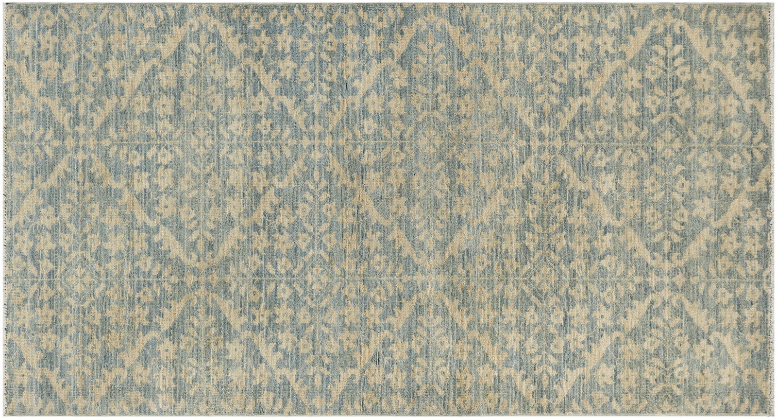 Modern Light Blue Contemporary Floral Handmade Area Rug photo buy