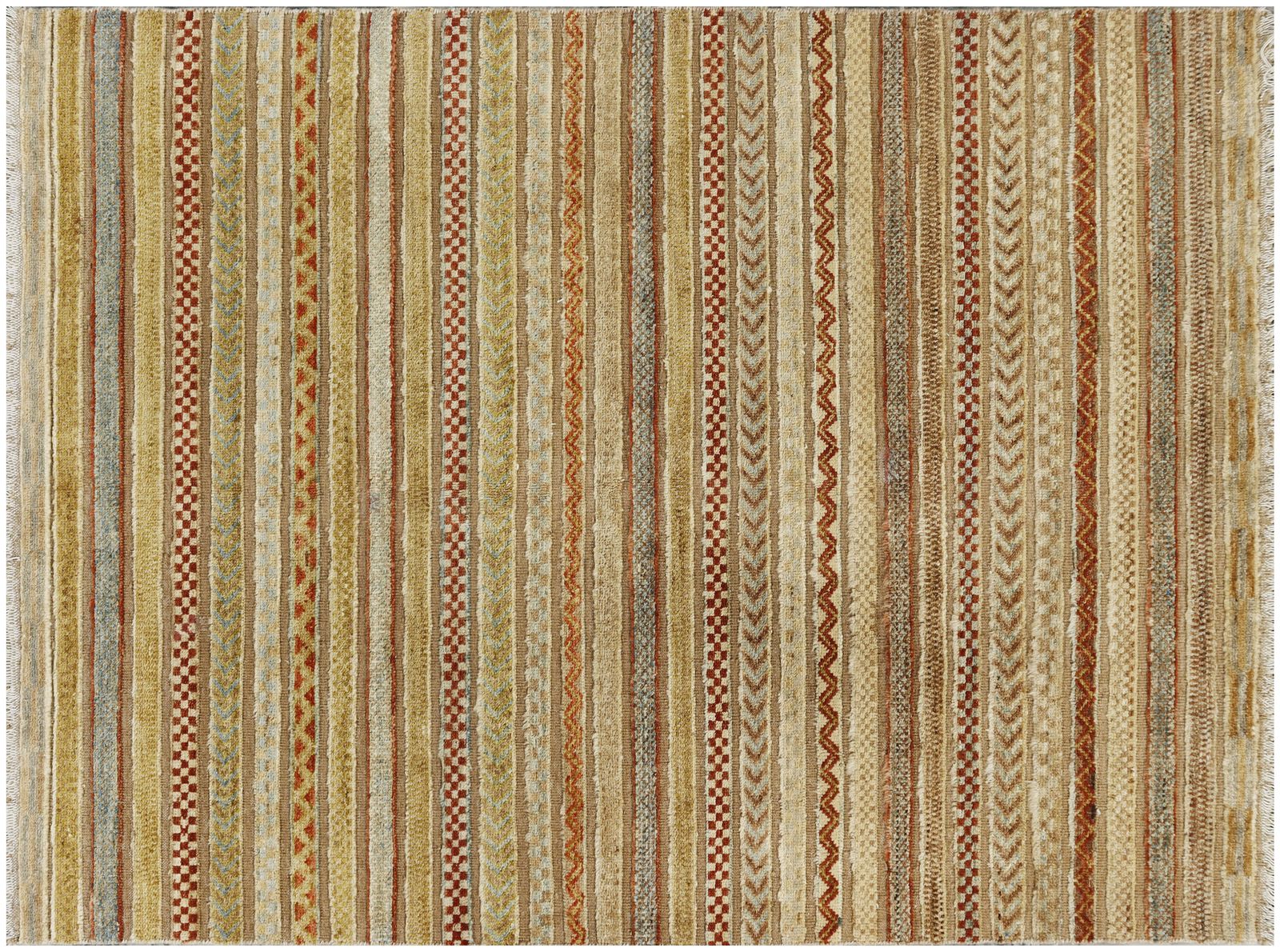 Khorjin Afghan Tribal Striped Handmade Rug 123x166cm photo buy