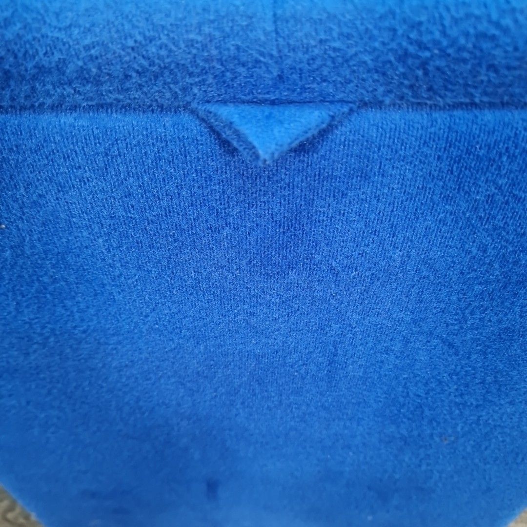 Retro Vintage Ottoman Footstool Blue Upholstered Storage – Lift Up Lid Box Seat photo vinterior