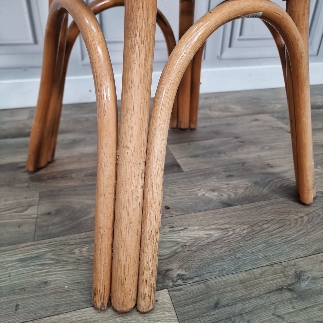 Retro Rattan Occasional Table Glass Top Bistro Garden Mid Century Vintage photo Garden Furniture