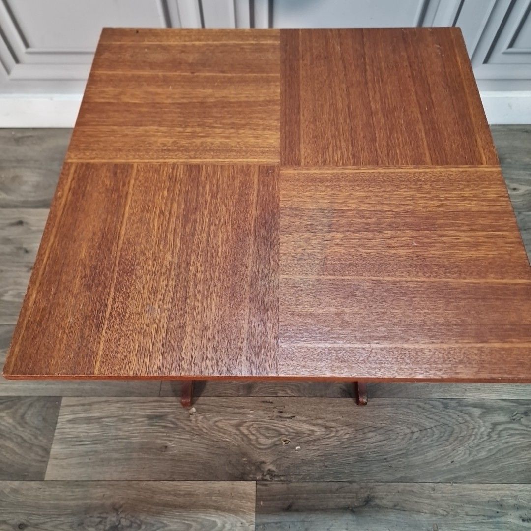 Vintage Meredew Folding Table Teak Veneer Mid Century Occasional Side Lamp Retro photo Furniture