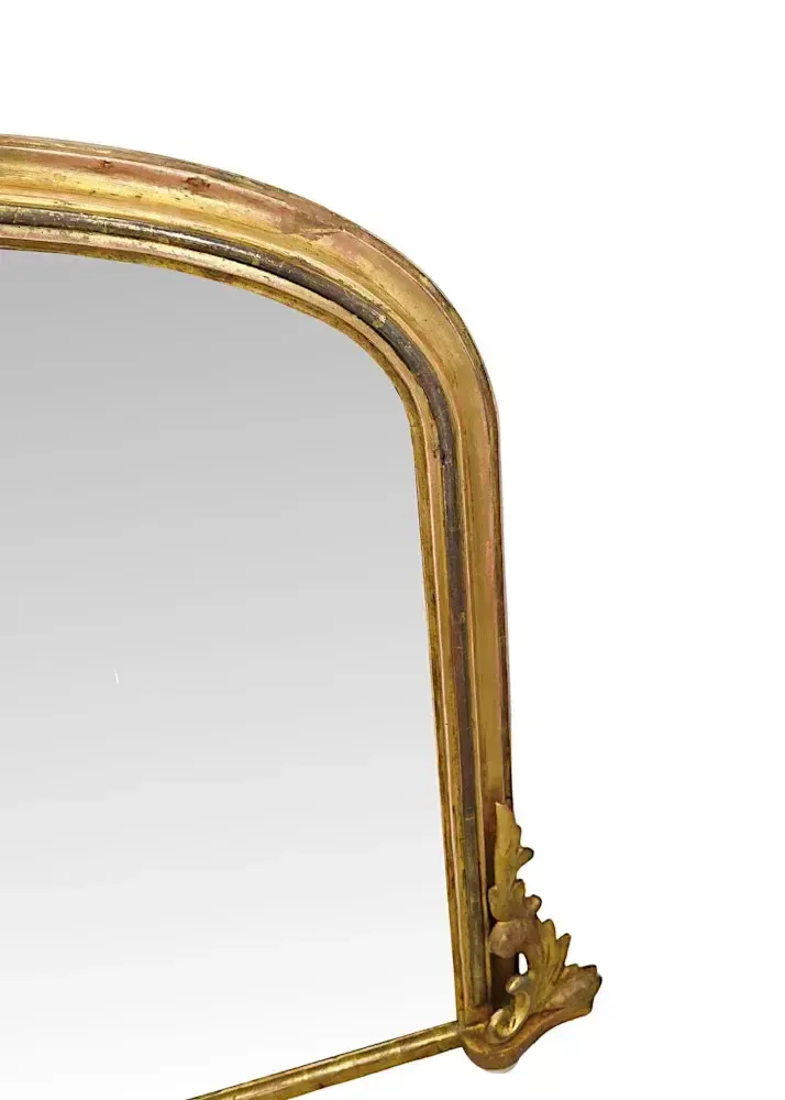 A Stunning 19th Century Neat Size Giltwood Framed Archtop Overmantel Mirror photo Home Decor