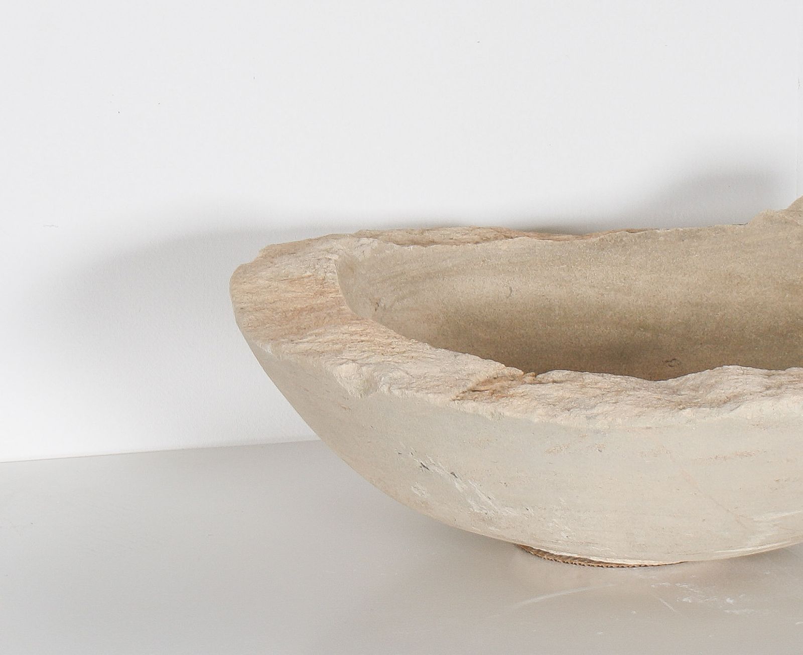 Home Decor Very Large Reclaimed Antique Stone Bowl – English Wattscliffe Millstone Grit Sandstone photo