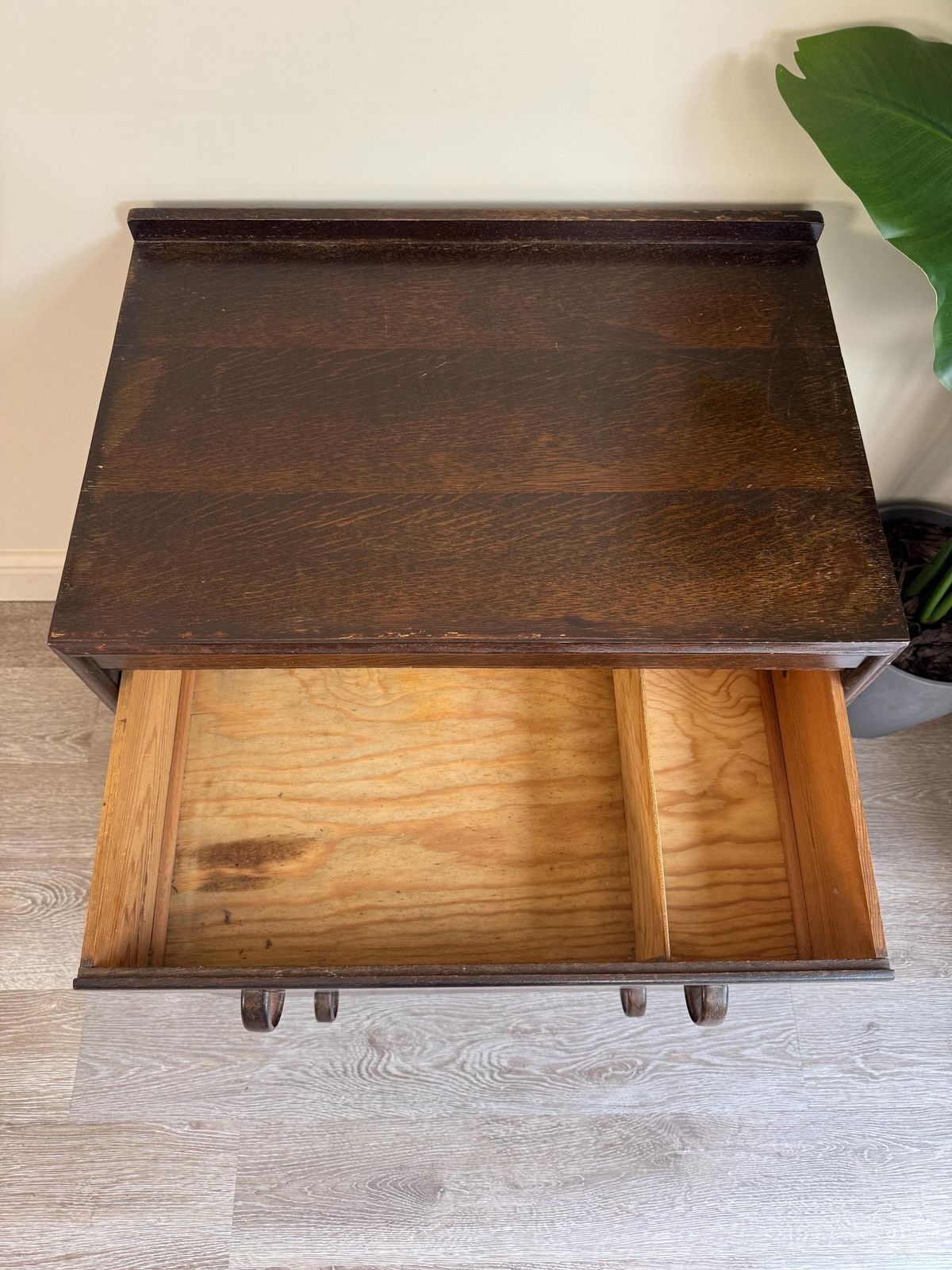Vintage Small Wooden Three Drawer Chest Of Drawers: Original Hardware photo 395.0