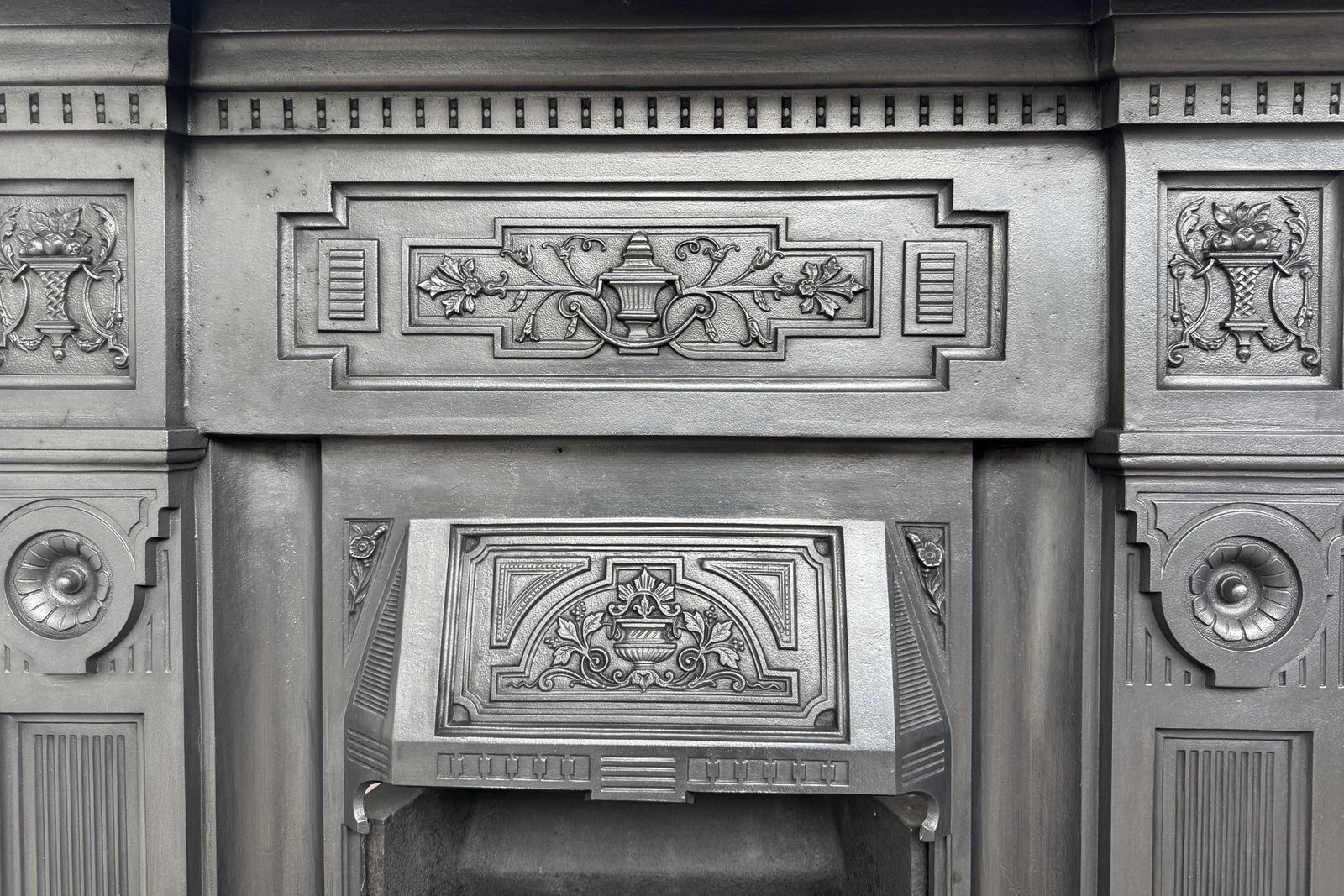 Large Antique Victorian Cast Iron Combination Fireplace. photo Home Fixtures