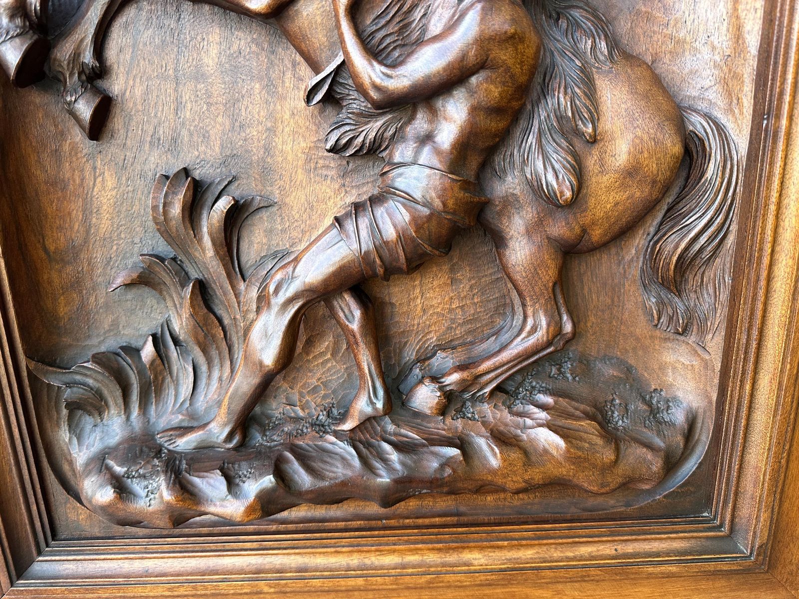 1086.0 Antique French Walnut Wood Carved Door, Horses Of Marly photo
