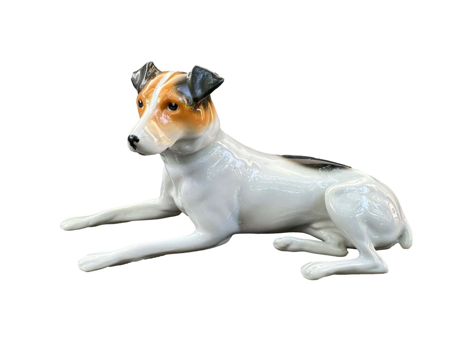Rare Art Deco Gotha Pfeffer Porcelain Jack Russell Dog Sculpture – German Figurine