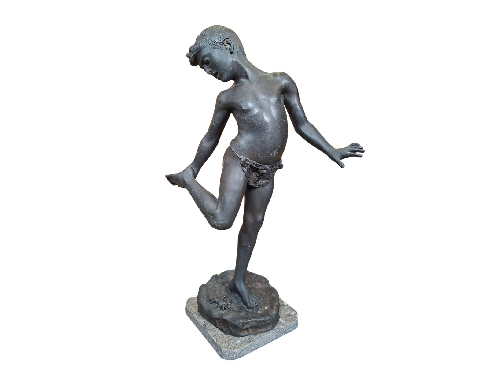 Splendida Scultura In Bronzo: "Il Bambino Morso Dal Granchio" '90 photo for sale