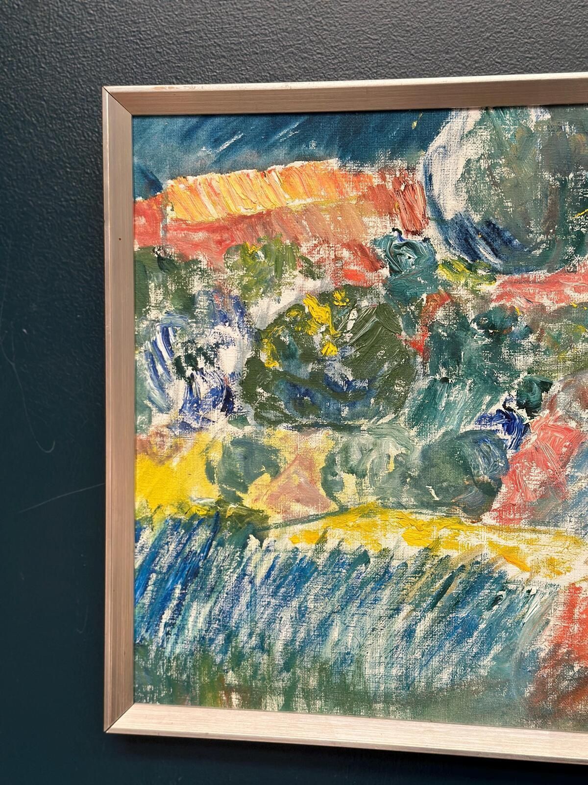 Original Swedish Oil On Canvas – “östra Tollstad I” By Vivianne Larsson – Vintage & Framed – 63.5 × 43.5 Cm (25" × 17.1") photo Art