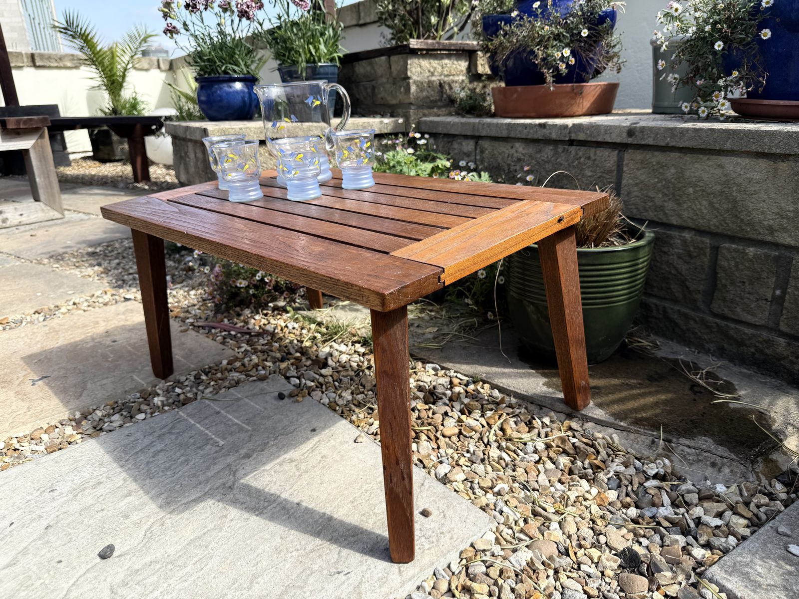 Midcentury Burma Teak Occasional Table   Indoor Or Outdoor photo for sale