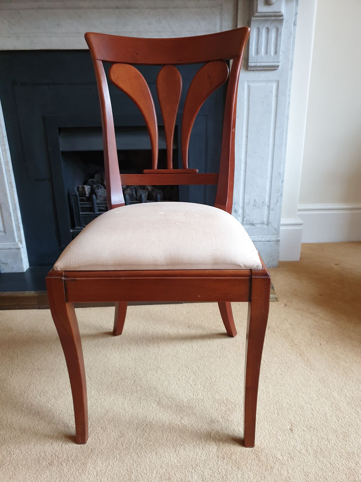 Grange 4 Dining Chairs Cherry Wood French Very Good Condition photo vintage