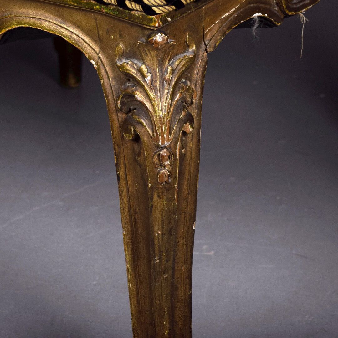 Pair Of Napoleon III Giltwood Fauteuils photo vintage