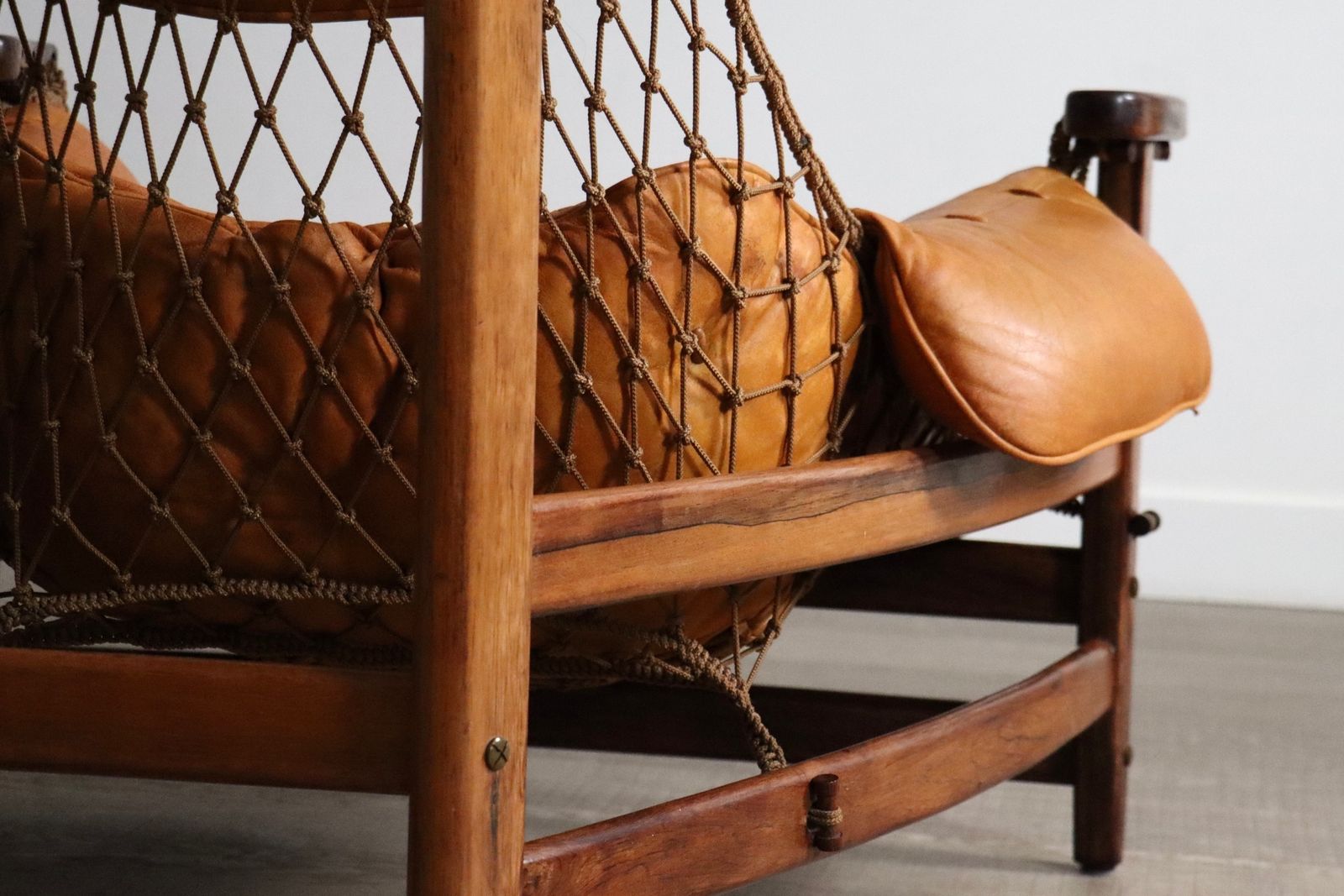 photo vinterior Jangada Lounge Chair With Ottoman In Cognac Leather By Jean Gillon Brazil 1960s