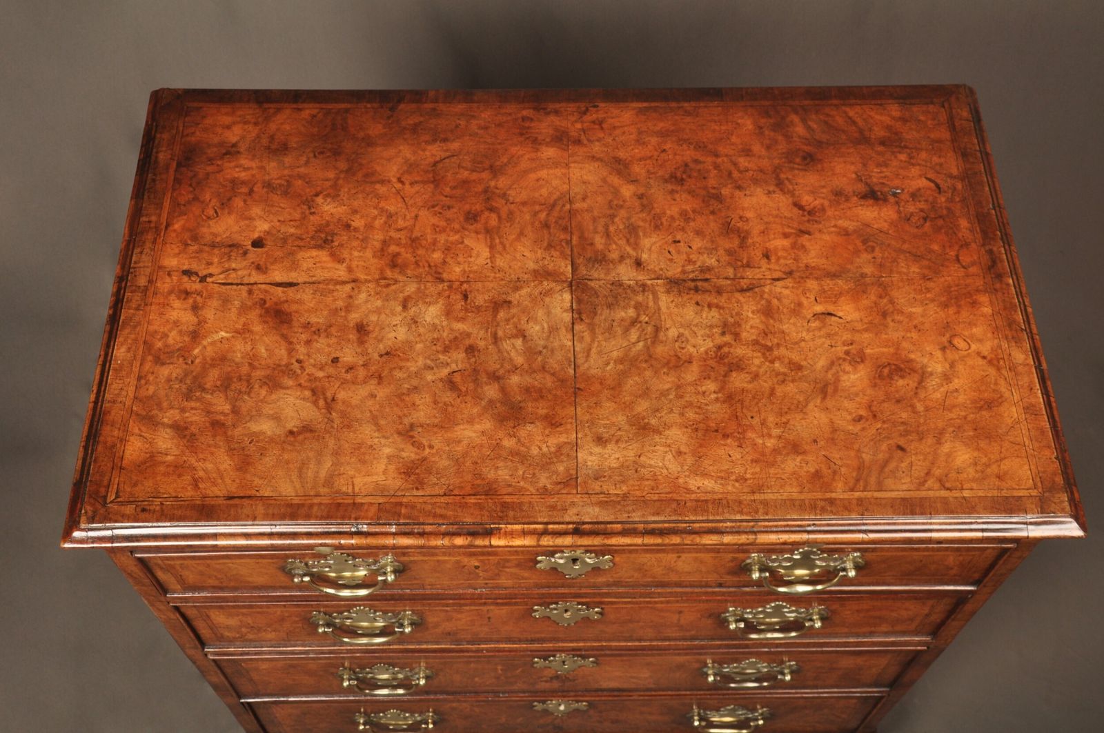 A Fine Early George II Walnut Chest Of Drawers Of Small Proportions photo for sale