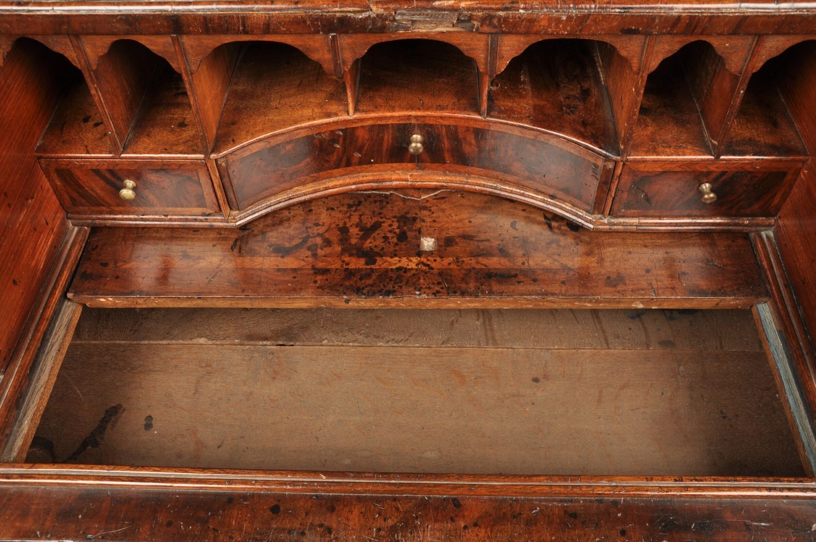 photo for sale Rare Queen Anne Burr Walnut Bureau