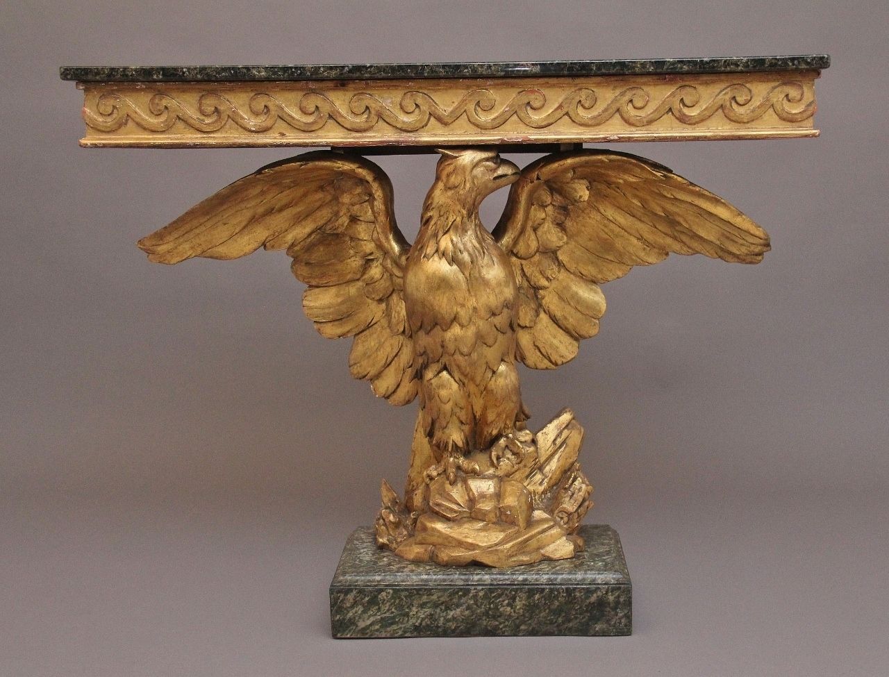 Early 20th Century Antique Gilt And Marble Top Console Table photo 3950.0