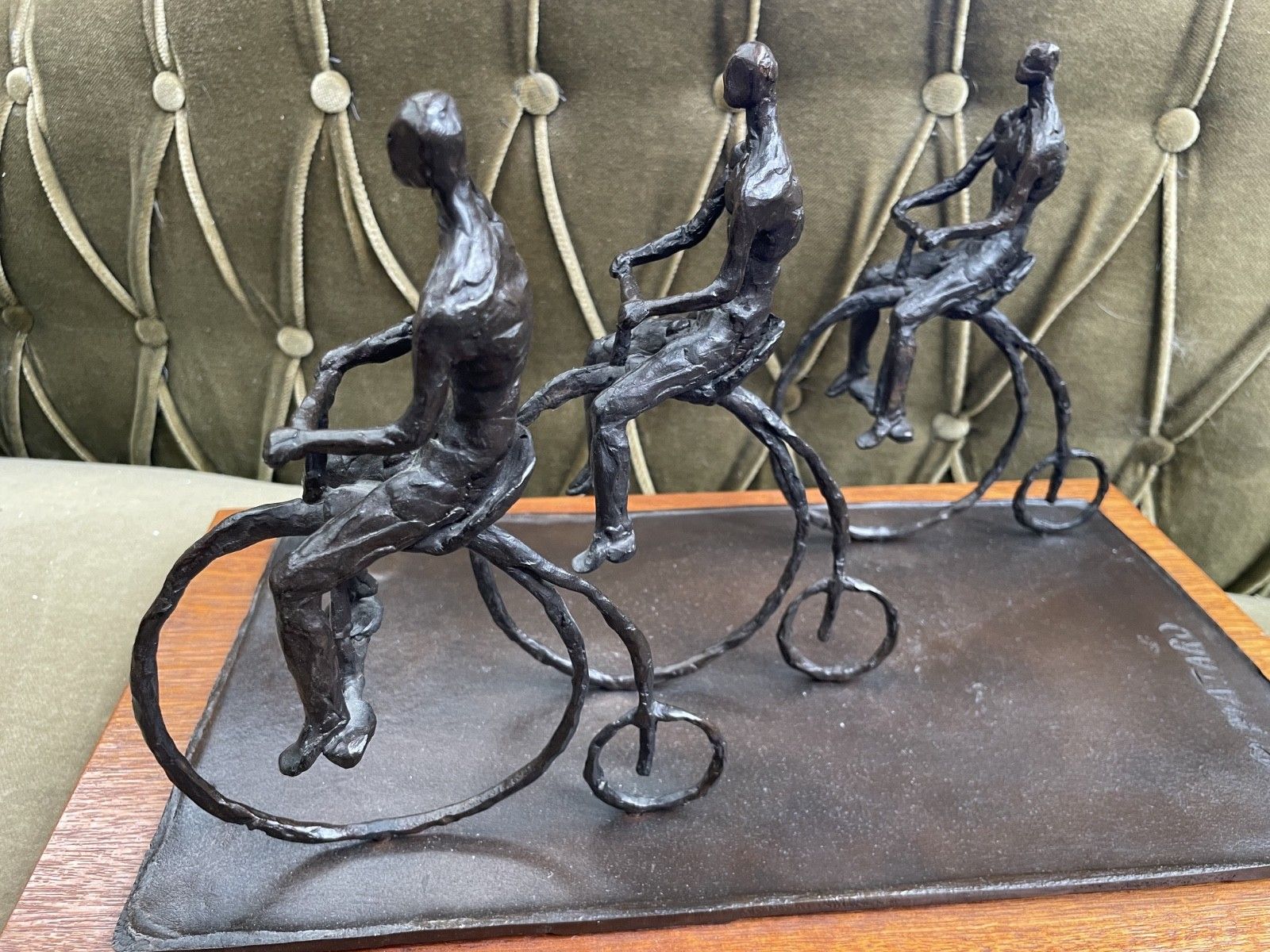photo for sale Vintage Mid Centry Brutalist Modernist Catalan P. Mataro Broze Sculpture.