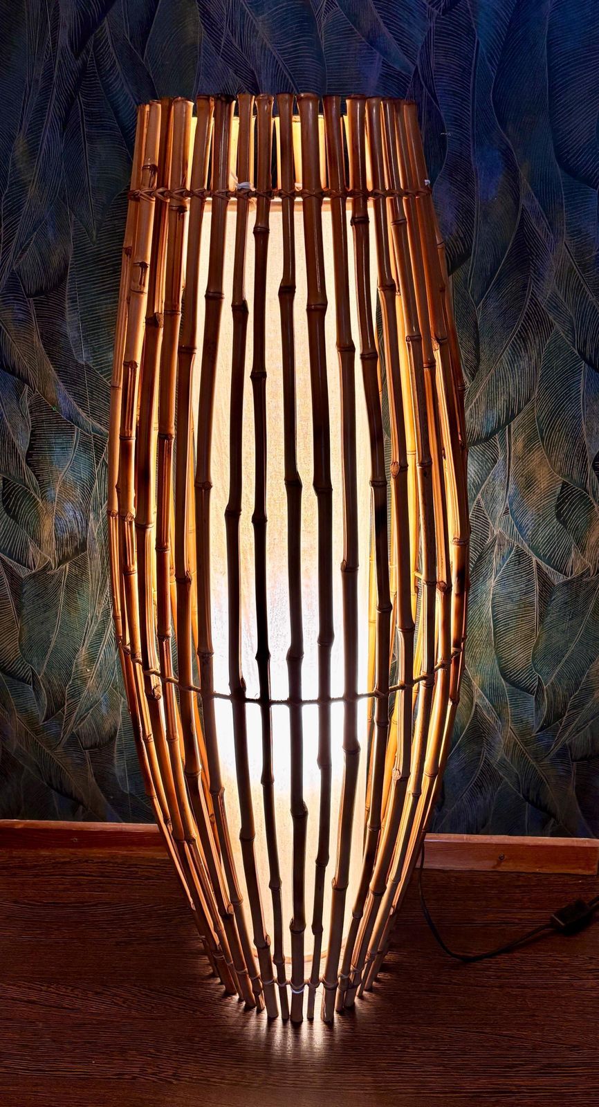 Tall Italian Floor Lamp Made Of Bamboo And Rattan From The Mid Century photo furniture
