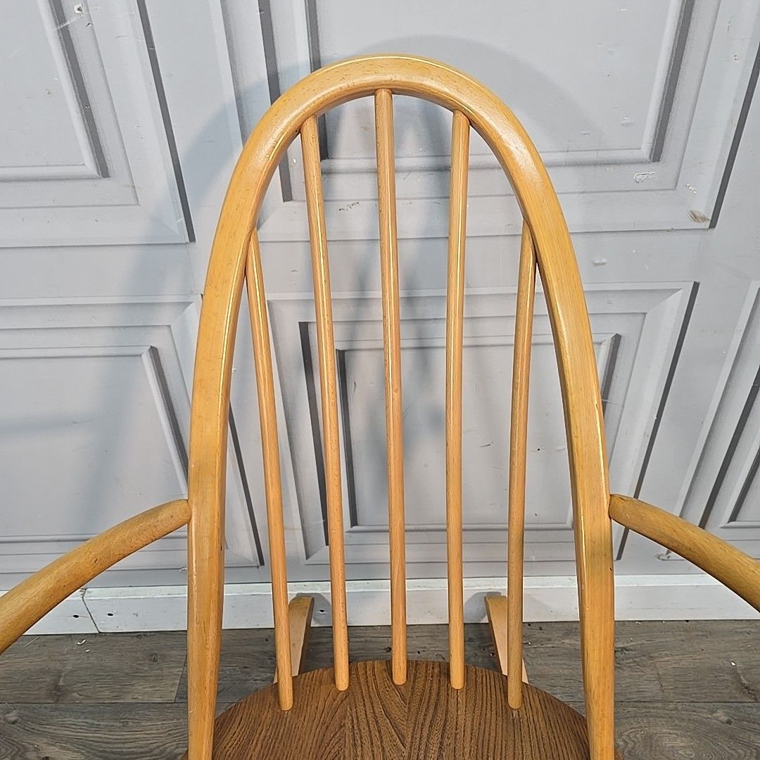 Ercol Quaker Rocking Chair Blonde Elm Beech Windsor Armchair Vintage Mcm Retro photo buy