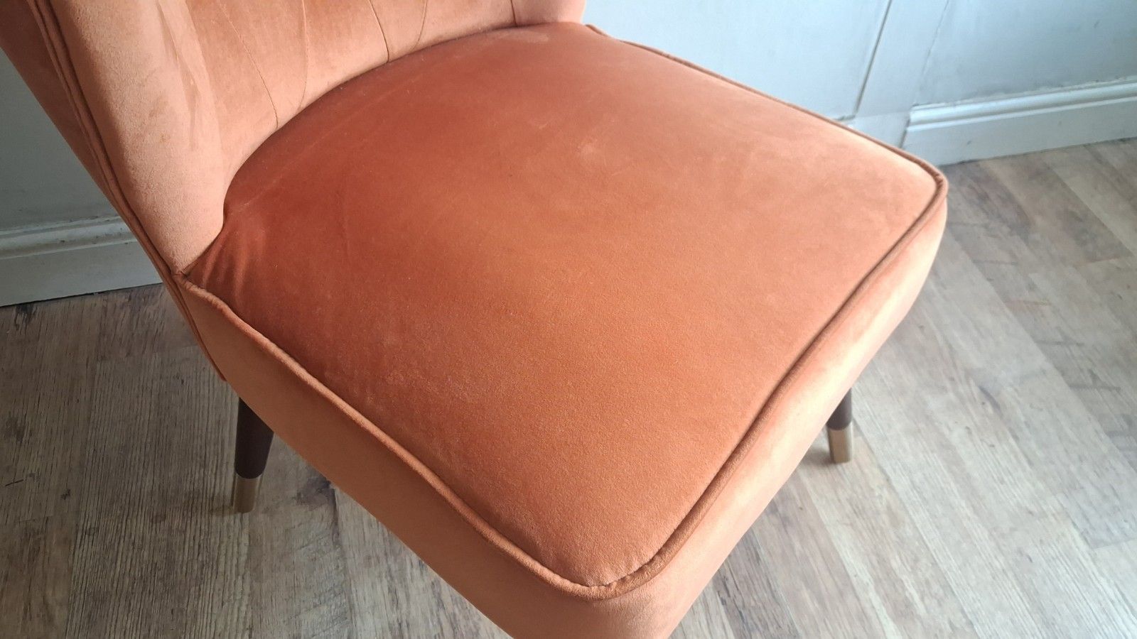 Delightful  Upholstered Velvet Cocktail/Accent /Bedroom /Hall/Lounge Chair Vgc photo Furniture