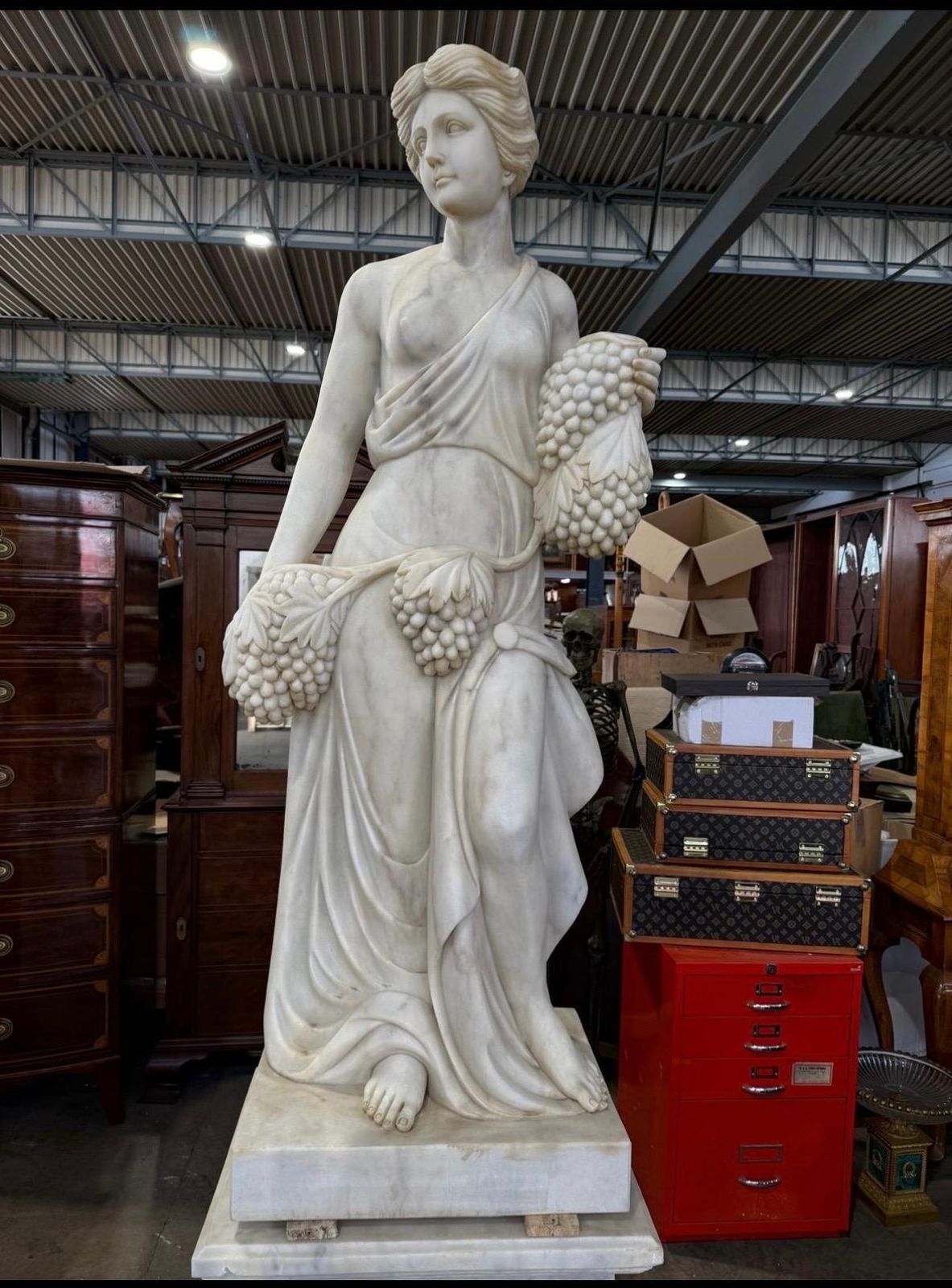 Set Of Four Life Size Marble Figures, Four Seasons, Late 20th Century photo vinterior