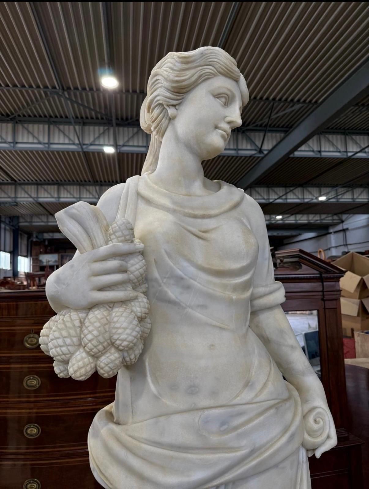 photo for sale Set Of Four Life Size Marble Figures, Four Seasons, Late 20th Century
