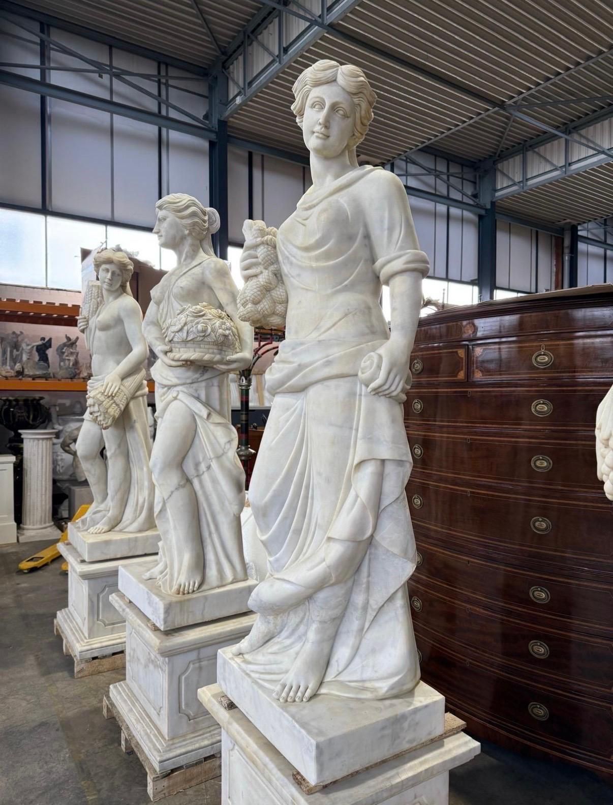 45887.0 Set Of Four Life Size Marble Figures, Four Seasons, Late 20th Century photo