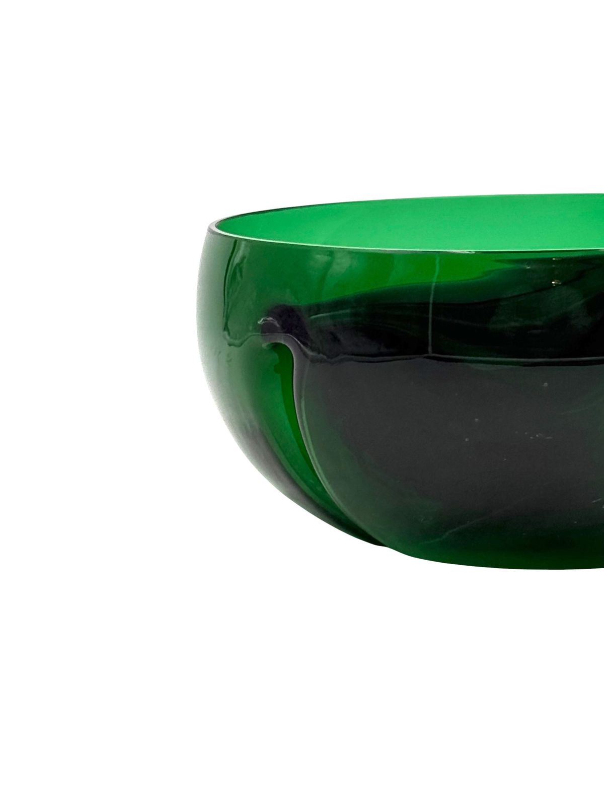 photo furniture Mid Century Green Glass Bowl / Centerpiece,  Italy 1960s