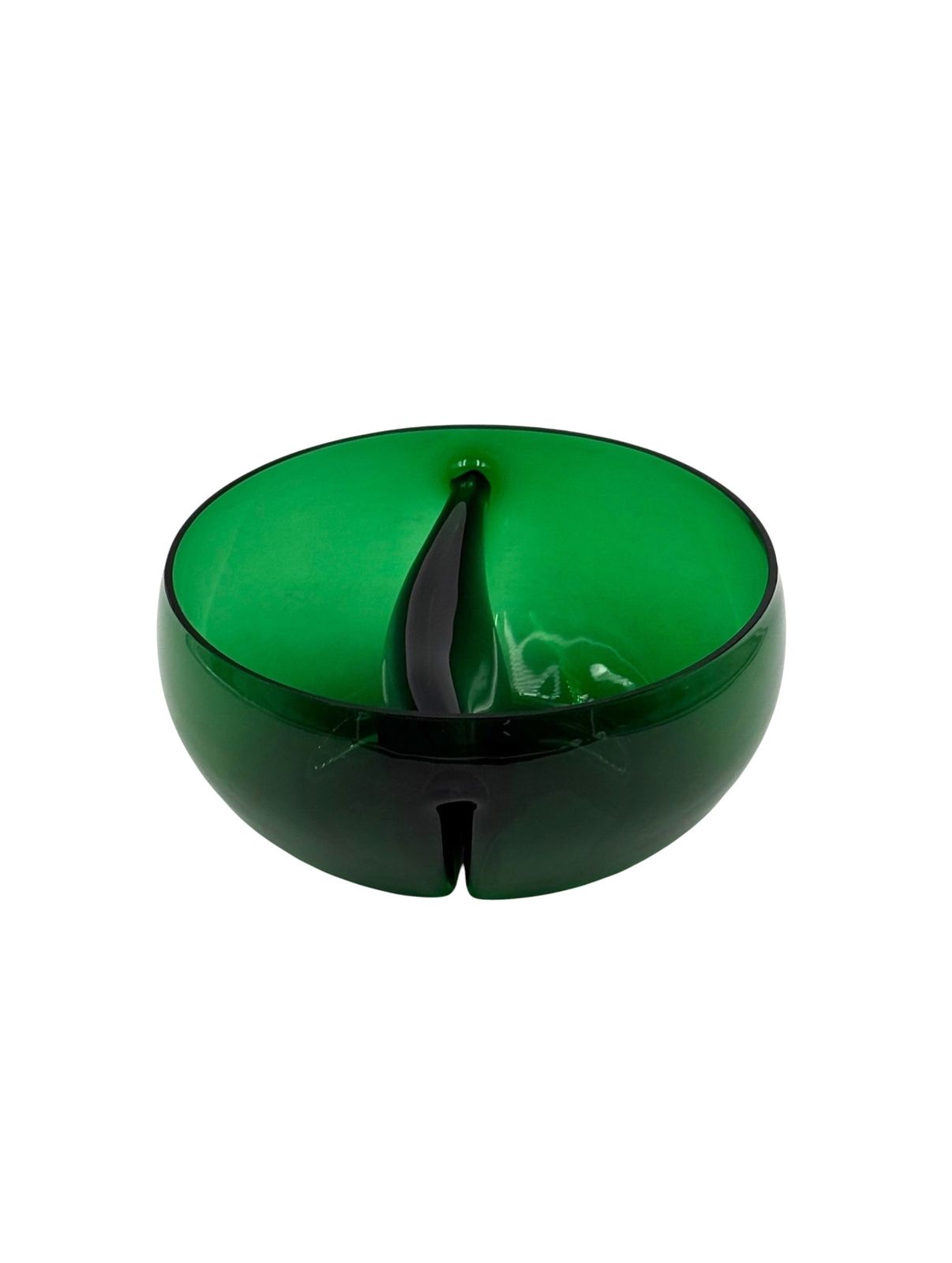 350.0 Mid Century Green Glass Bowl / Centerpiece,  Italy 1960s photo