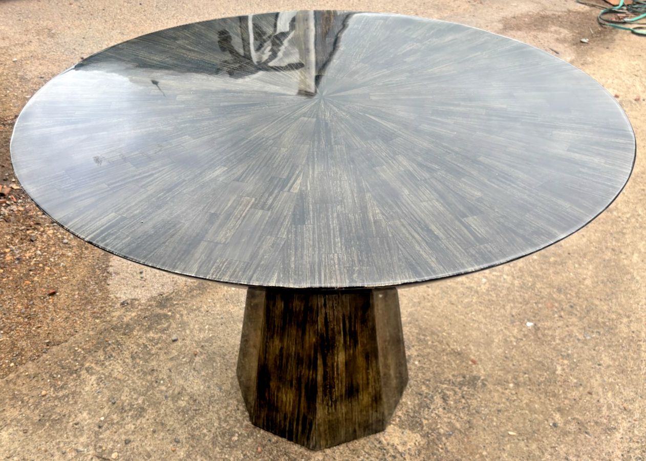 Made Goods Noctua Dark Faux Horn Finish Dining Table Ex Display photo 395.0