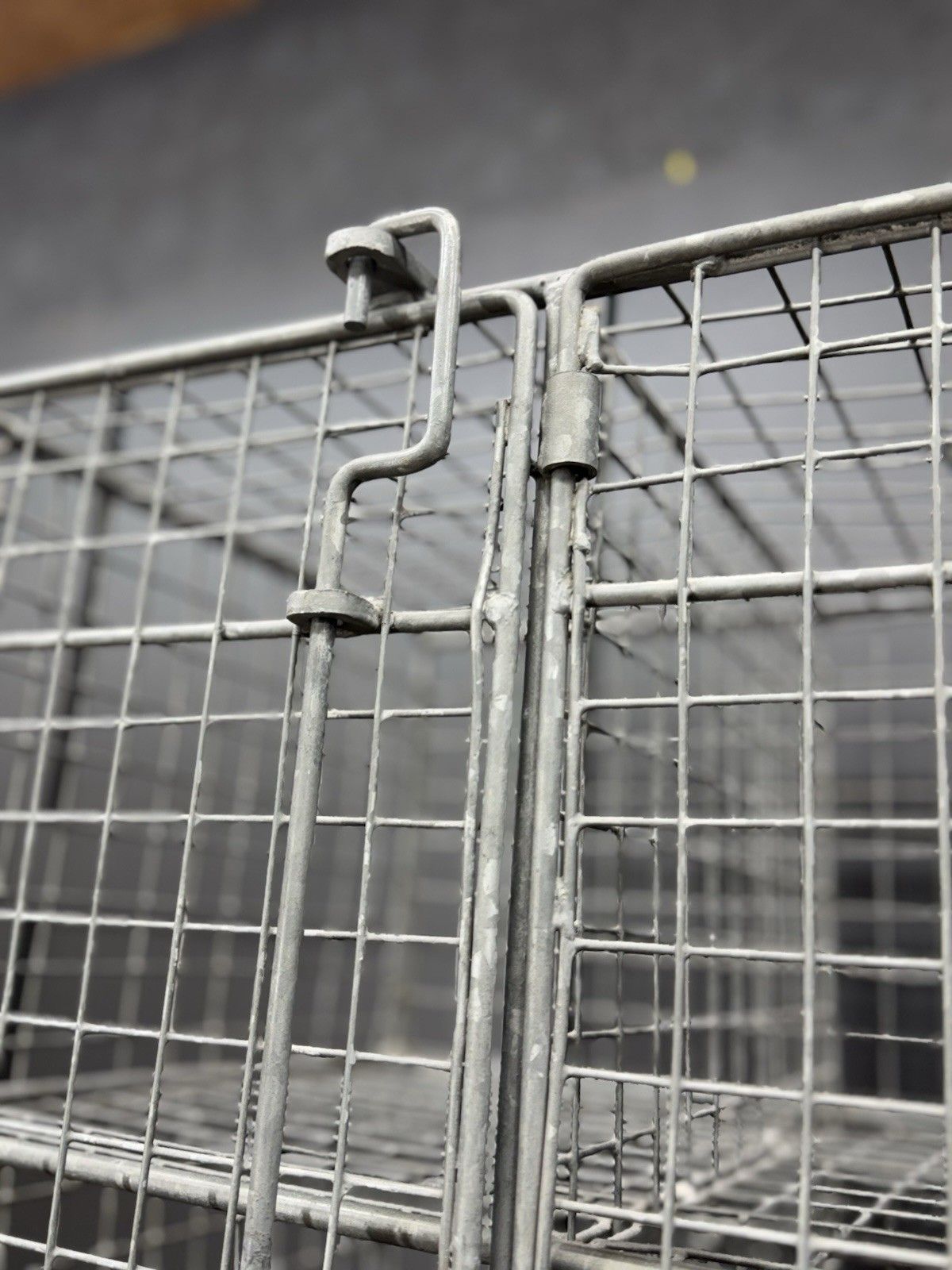 Industrial Vintage Wire Mesh Three Door Locker Storage Cabinet Cage Wardrobe photo buy