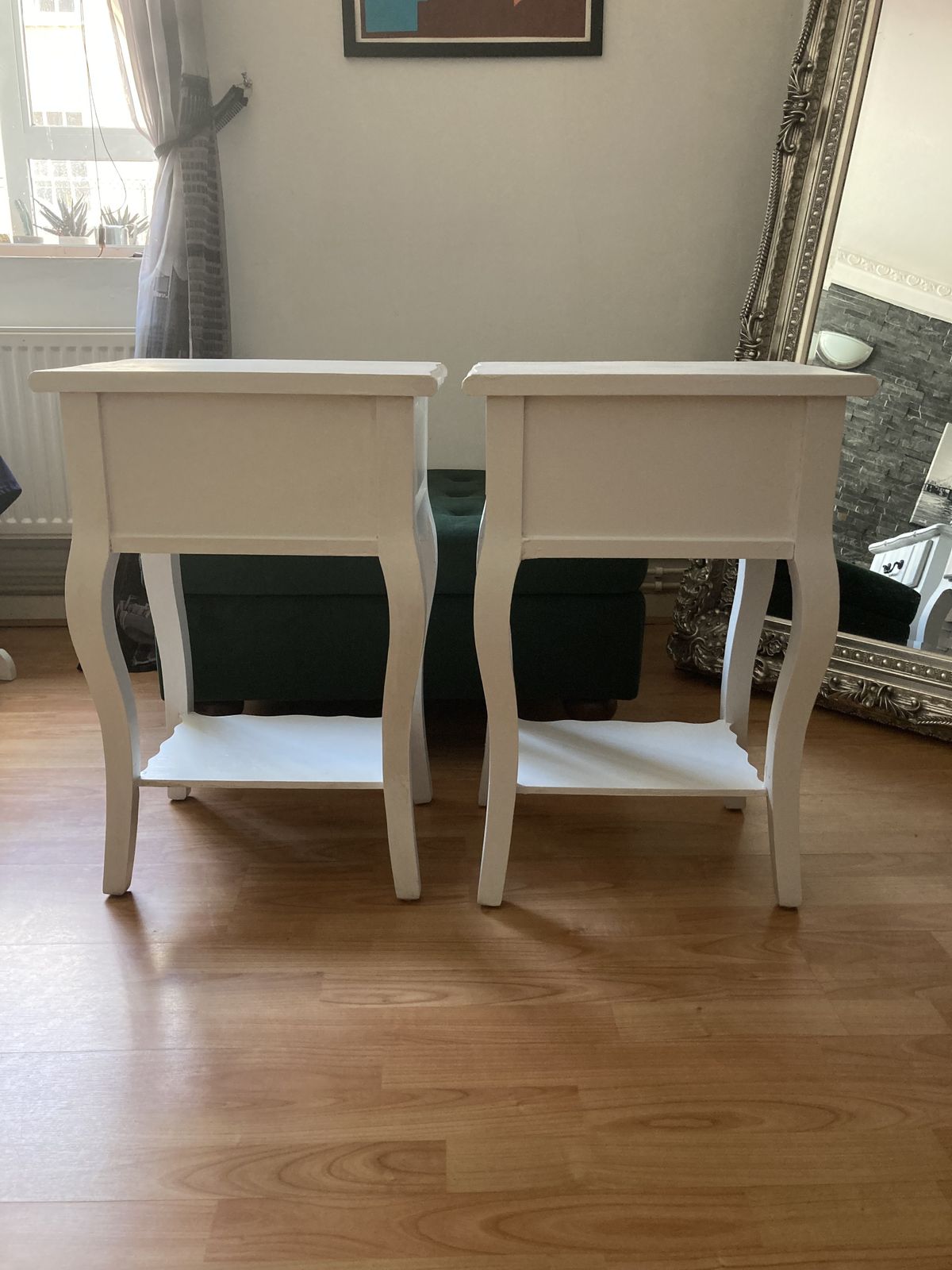 Juliette White Shabby Chic 1 Drawer Bedside Table X2 photo Furniture
