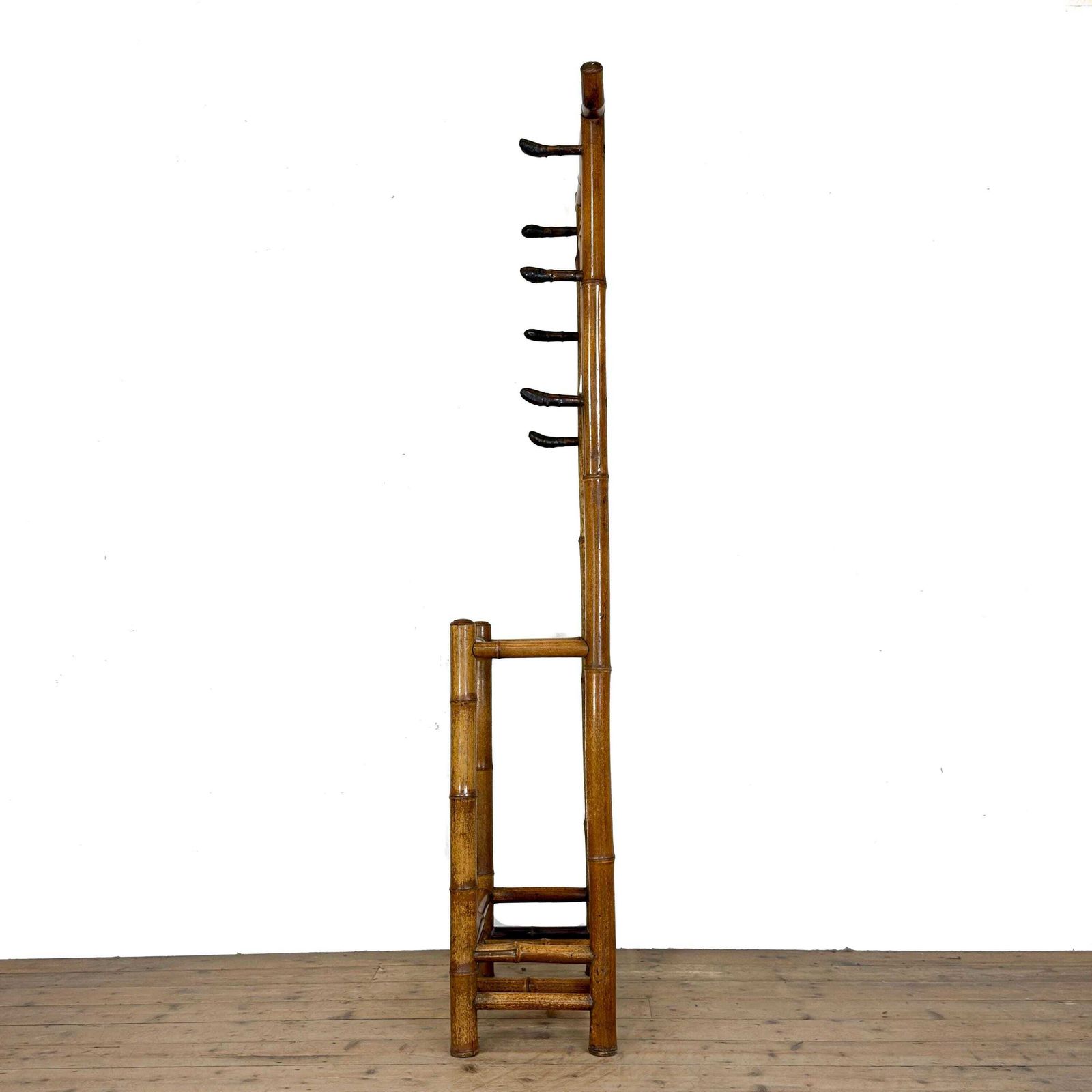 Antique Bamboo Hall Stand | Antique Furniture | Hall Stand | Umbrella Stand | Hallway Furniture (M 1817) photo Home Decor