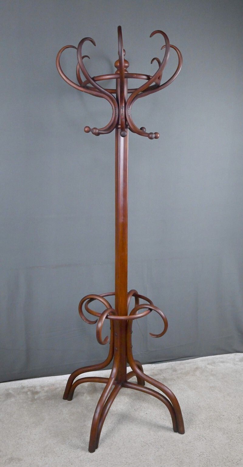 Large Parrot Coat Rack In Bent Beechwood, Thonet Style – Early 20th Century photo for sale