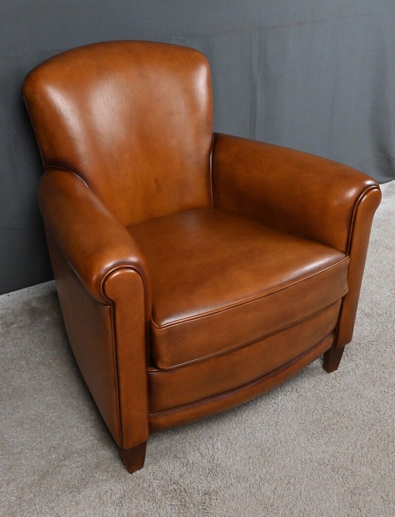 photo for sale Pair Of Leather Club Chairs – Reproduction