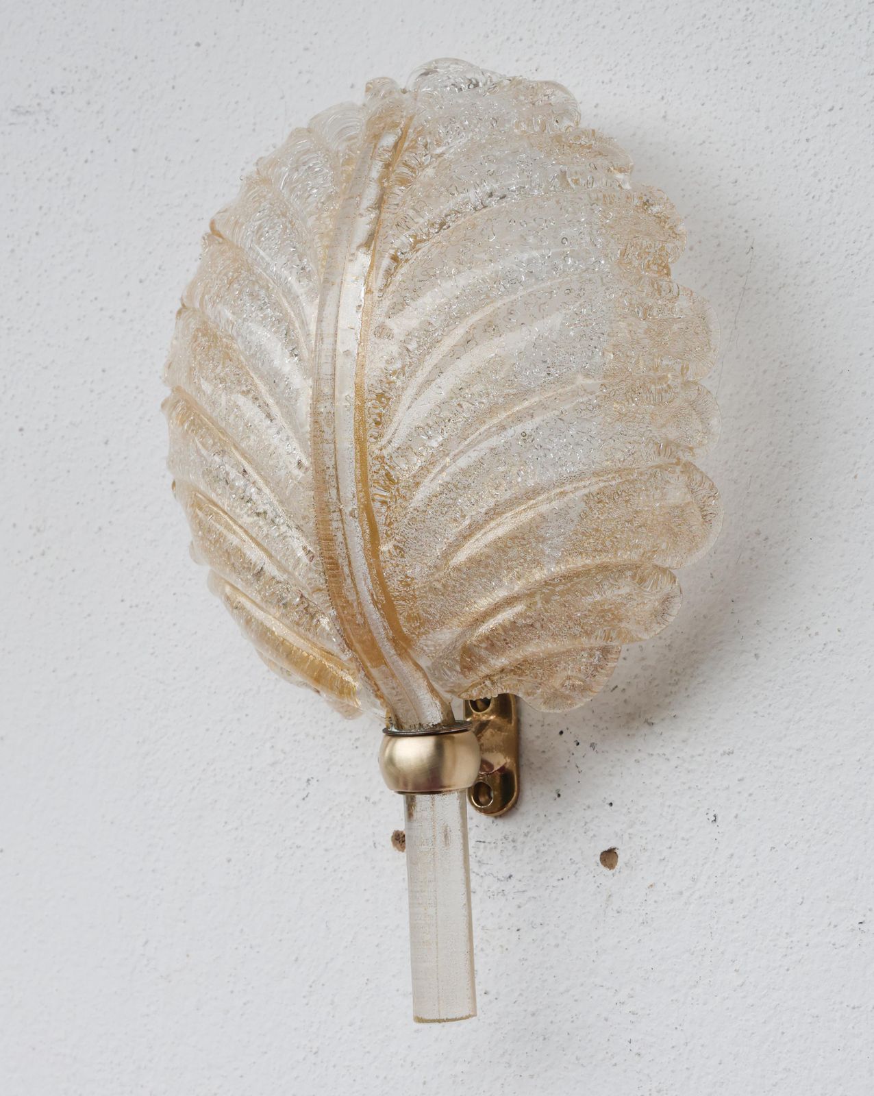 Barovier & Toso Murano Gold Glass And Brass Wall Light, Italy, 1960s photo furniture