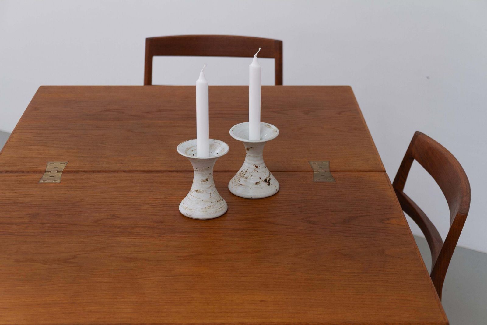 Home Decor Danish Mid Century Ceramic Candle Holders, 1960s. Set Of 2. photo