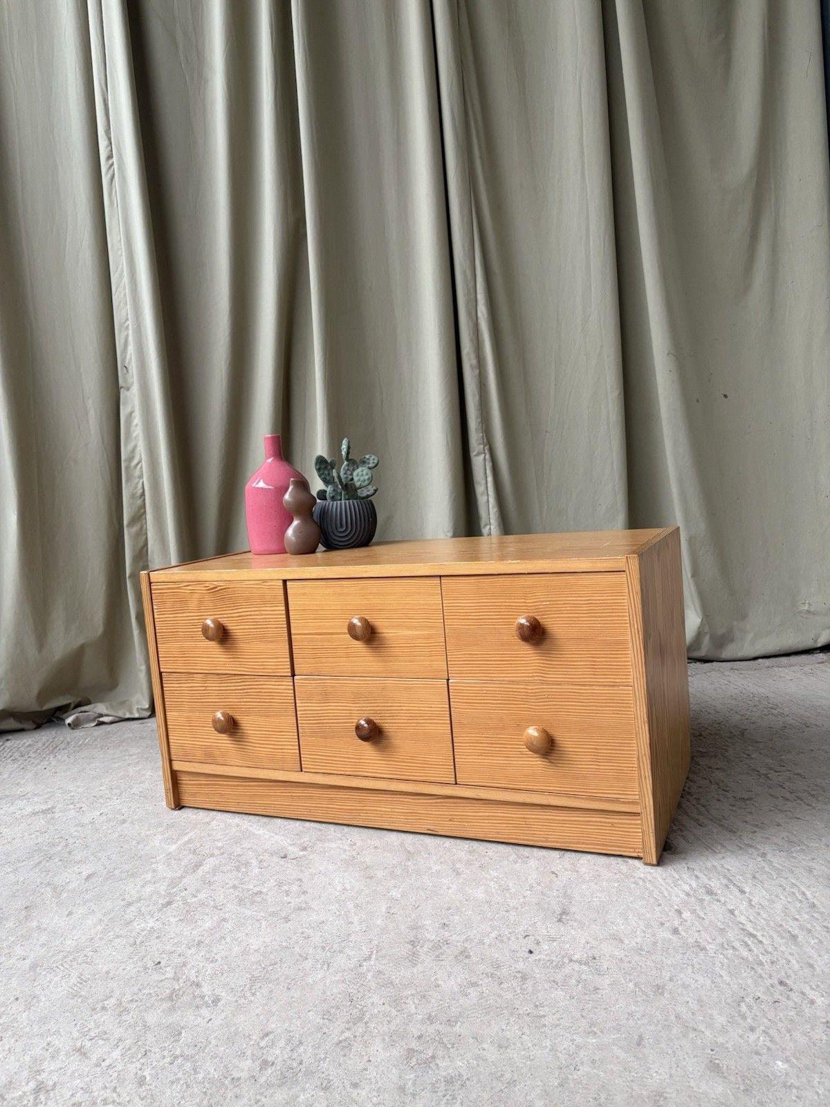 Vtg Late Mid Century East German Low Chest Drawers Scandi Danish Sideboard R1190 photo furniture