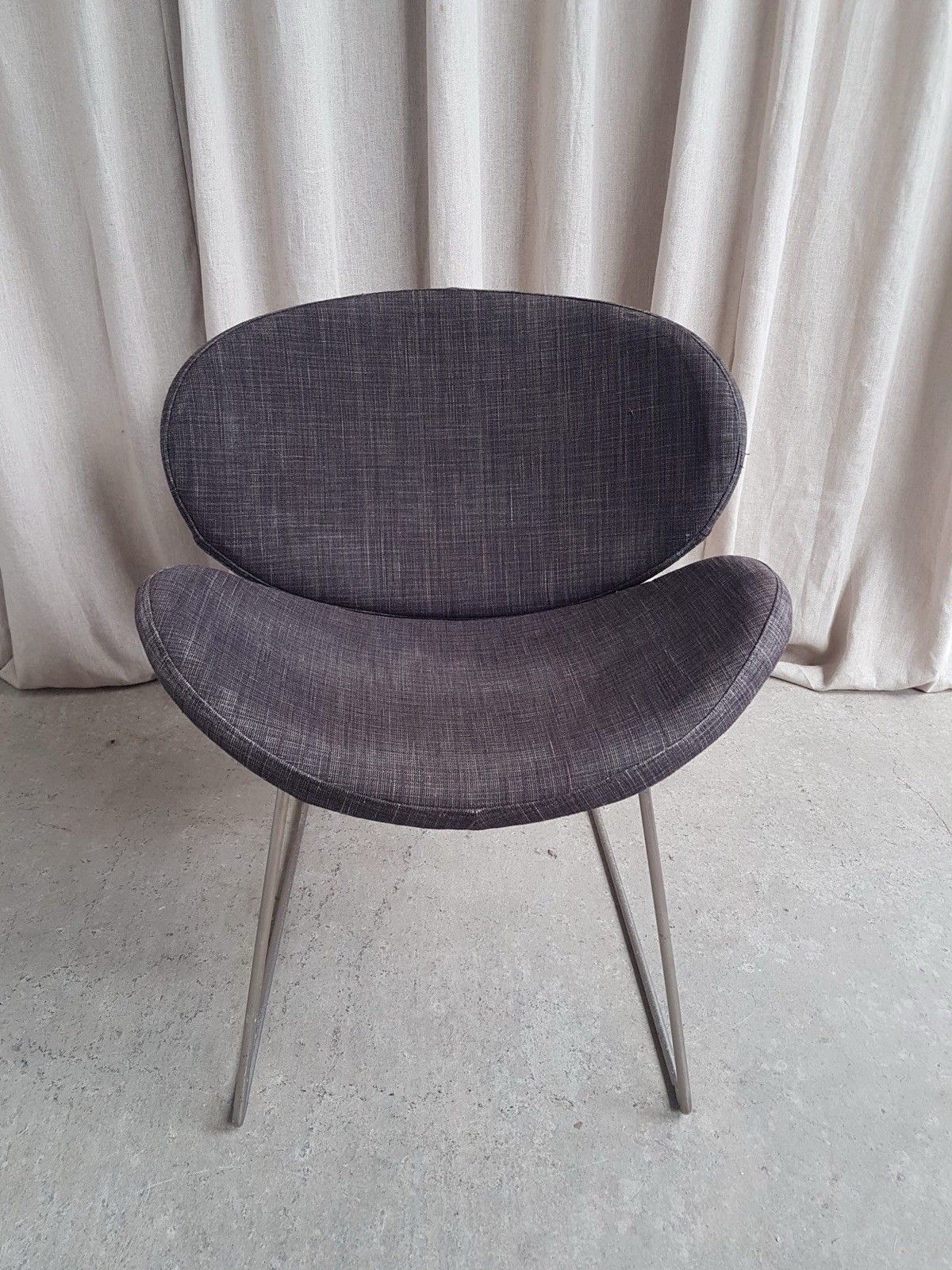 photo furniture Vtg Late Mid Century Modernist Chrome Accent Side Chair Lounge Retro R817