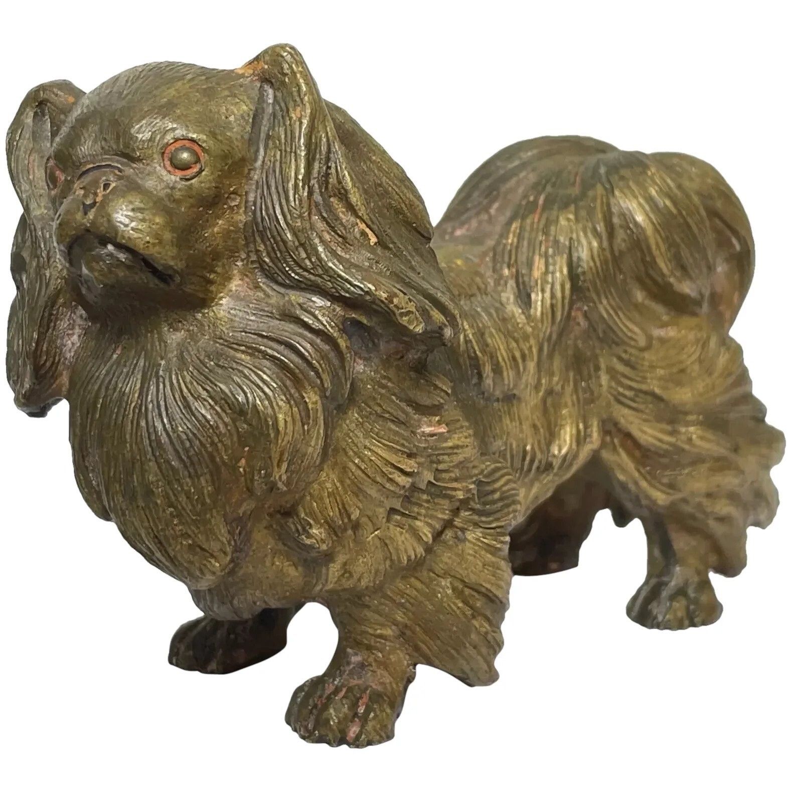 Antique Austrian Miniature Bronze Pekingese Dog Sculpture