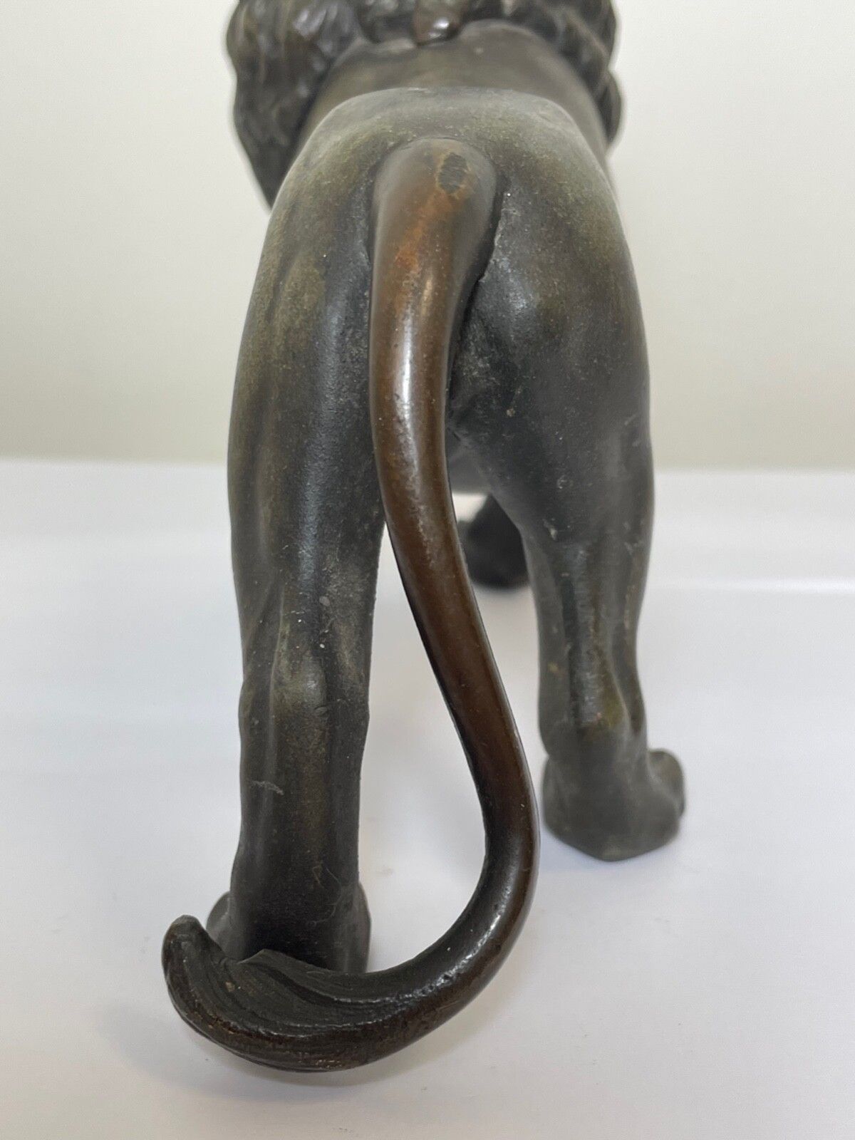 photo for sale 19th Century Bronze Small Model Lion Sculpture