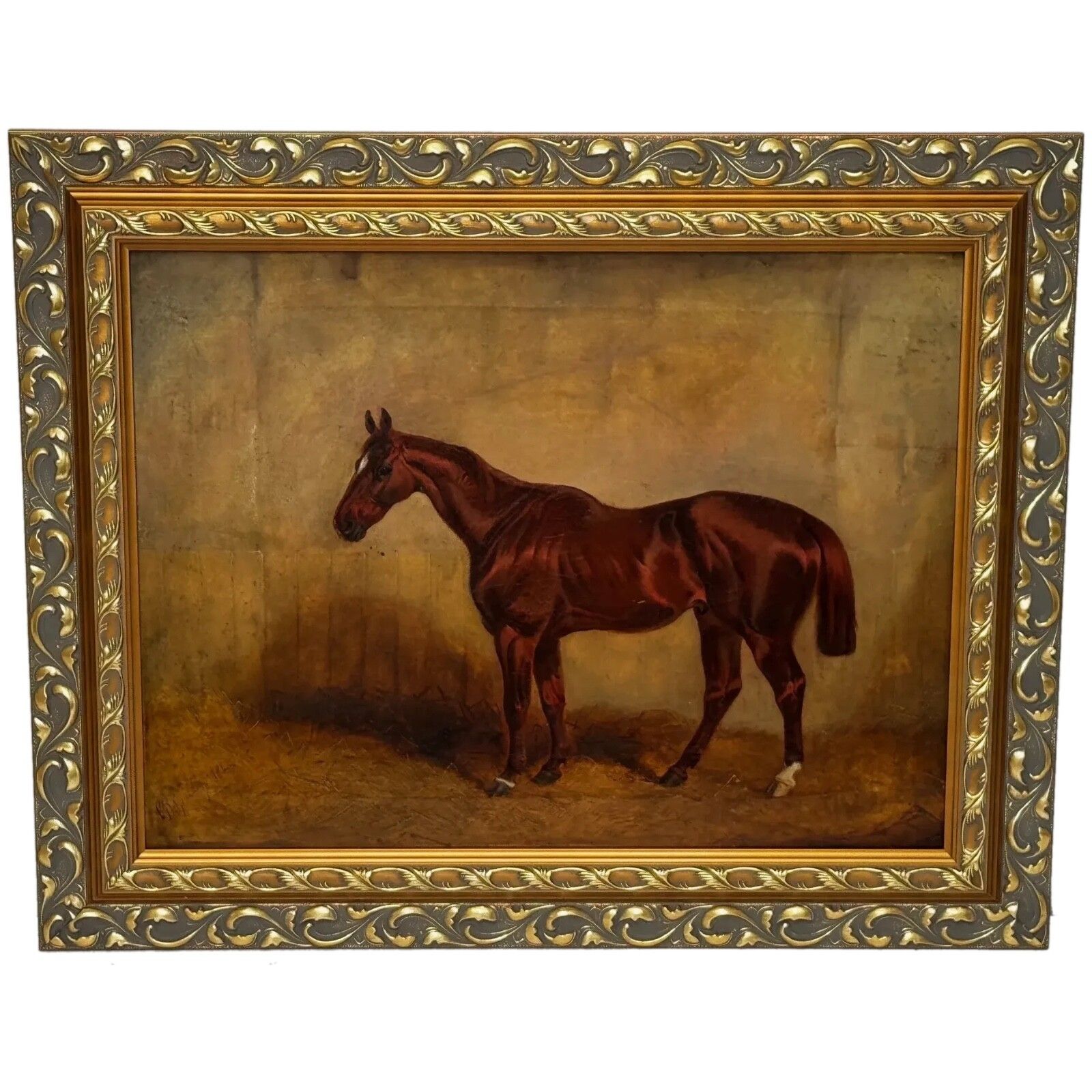 🐎 Equine Elegance Chestnut Hunter In Stable C1842 By Charles Bilger Spalding Ra