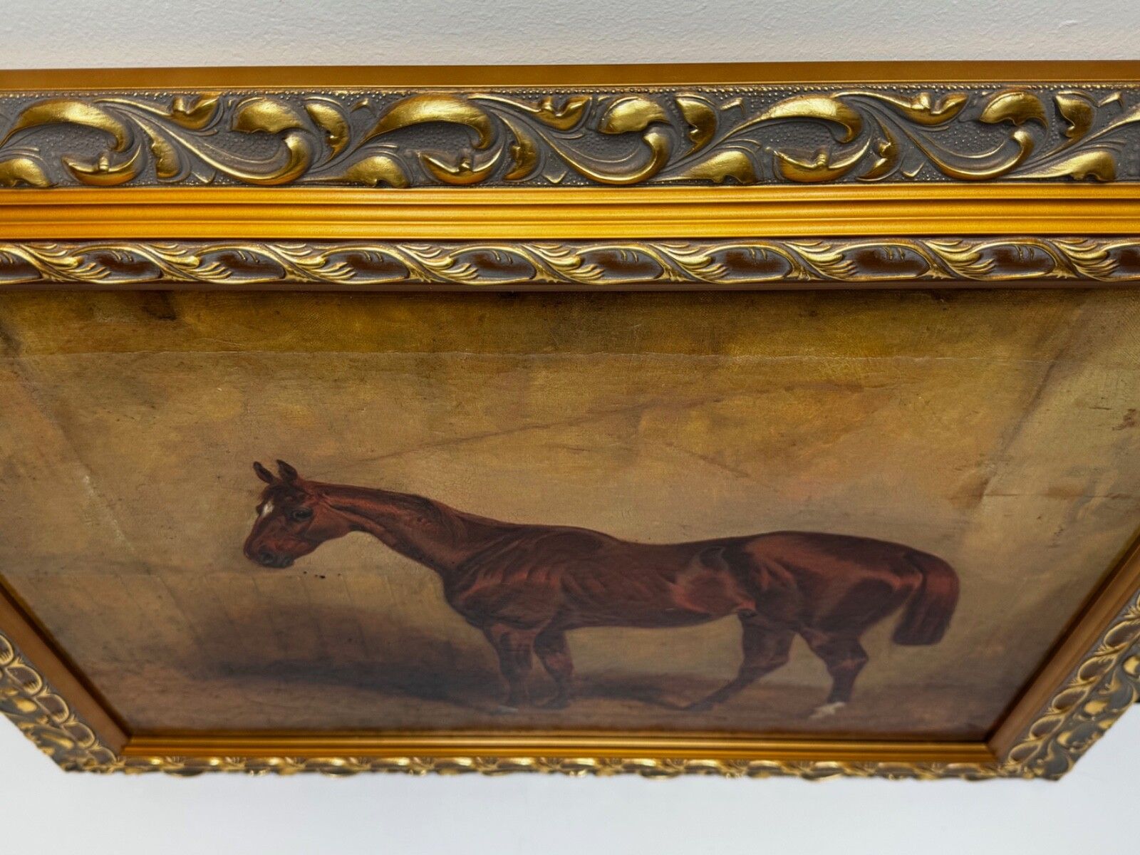 photo vintage 🐎 Equine Elegance Chestnut Hunter In Stable C1842 By Charles Bilger Spalding Ra