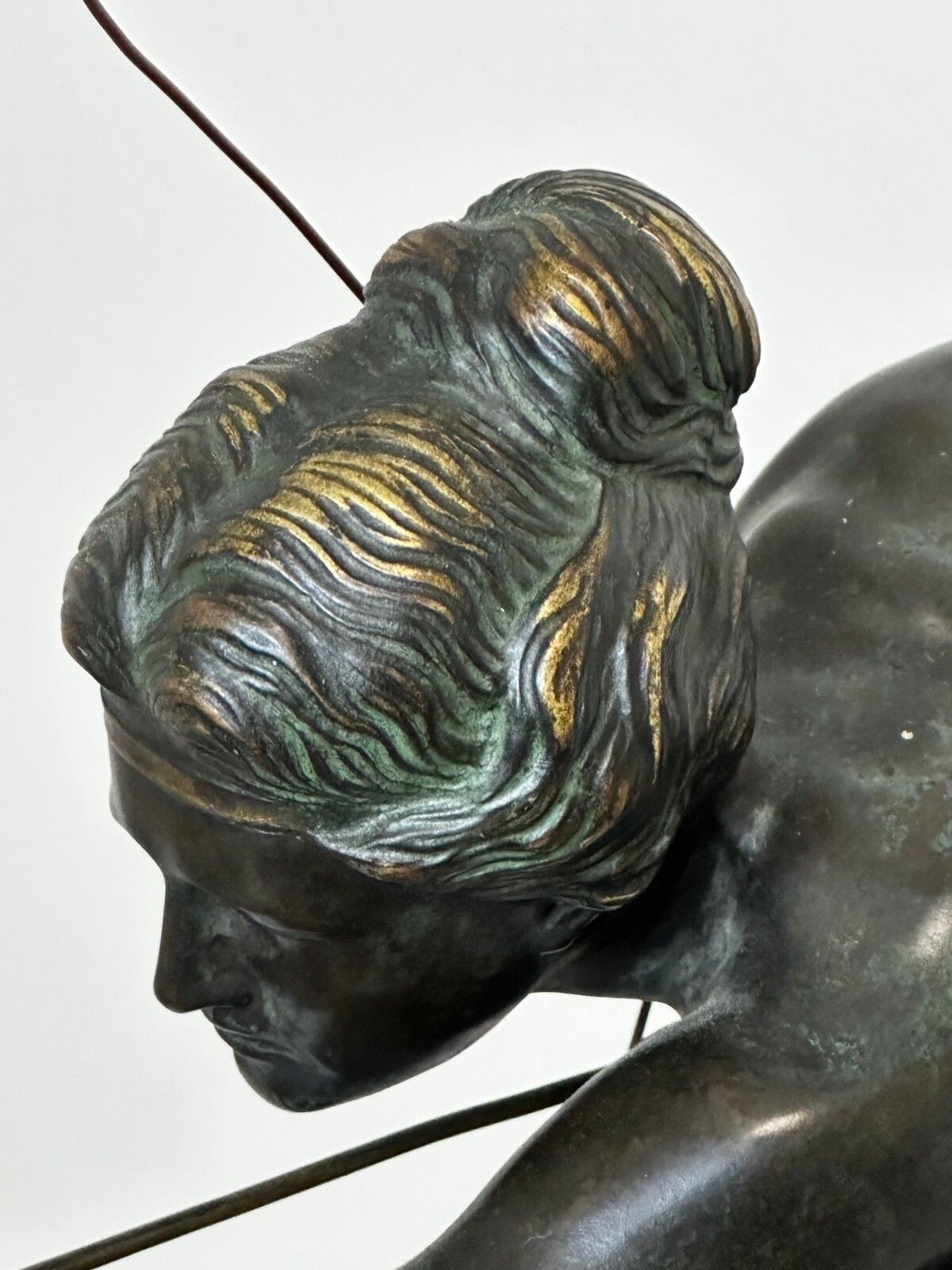 Art Deco Bronze Classical Myth Sculpture Diana The Huntress Signed By Rudolph Henn photo vintage