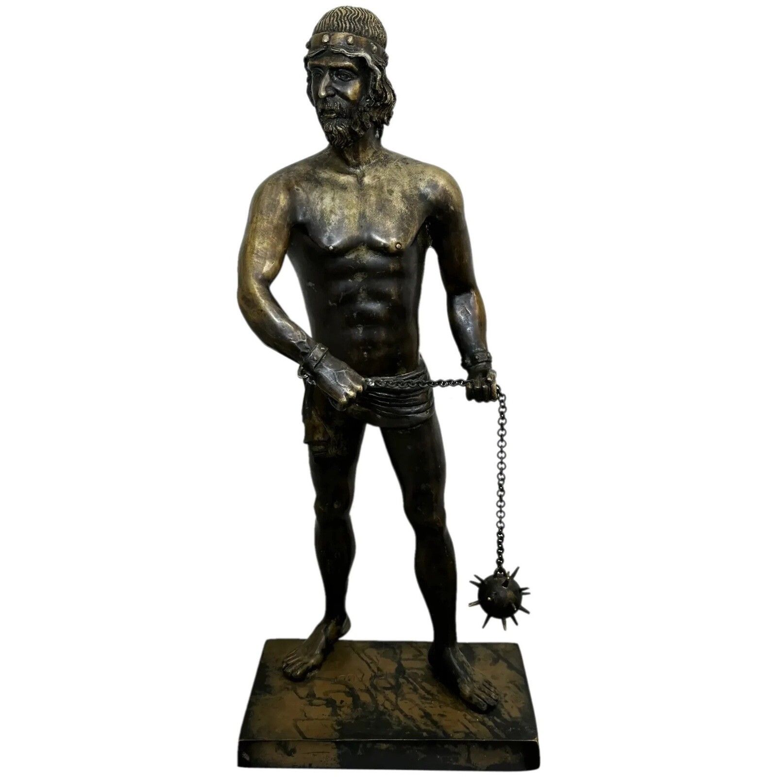 Antique French Bronze Gladiator Warrior Sculpture After Emile Louis Picault