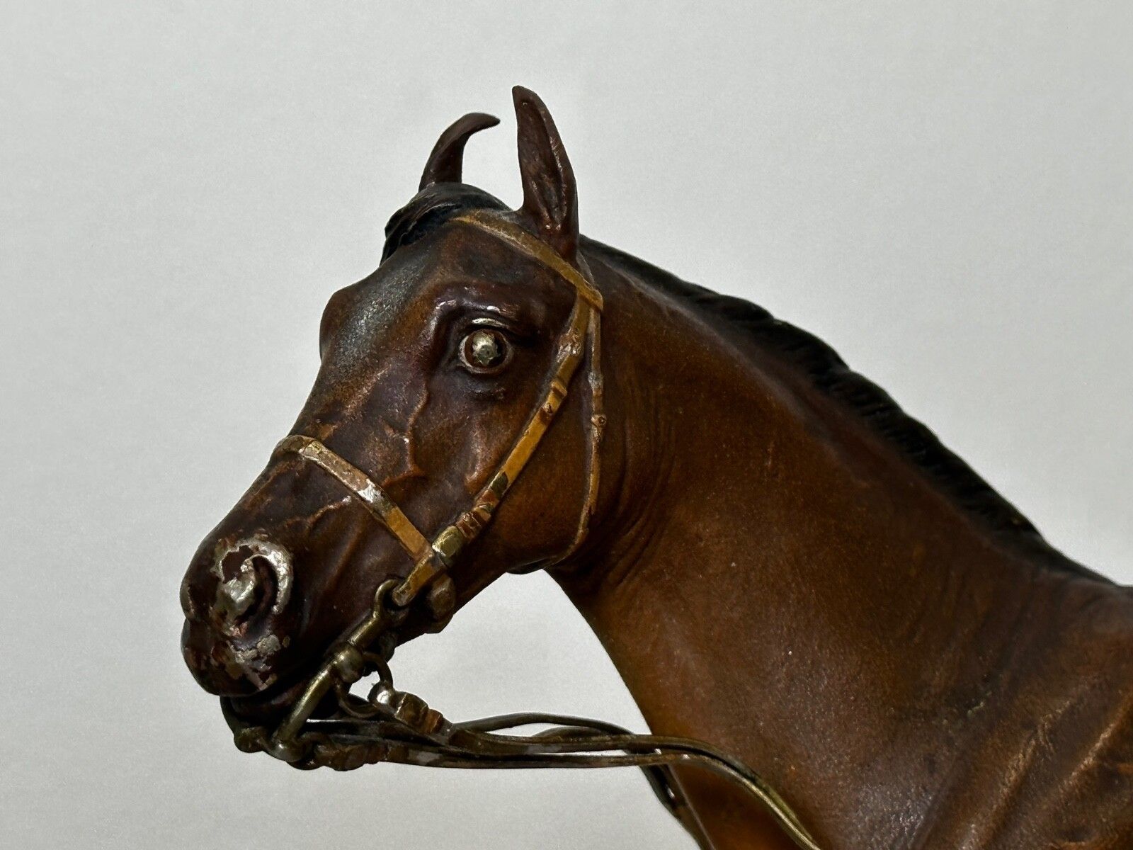 Victoriaans Oostenrijks ruitersbrons, Bay Hunter paard, Franz Bergman photo 3395.0