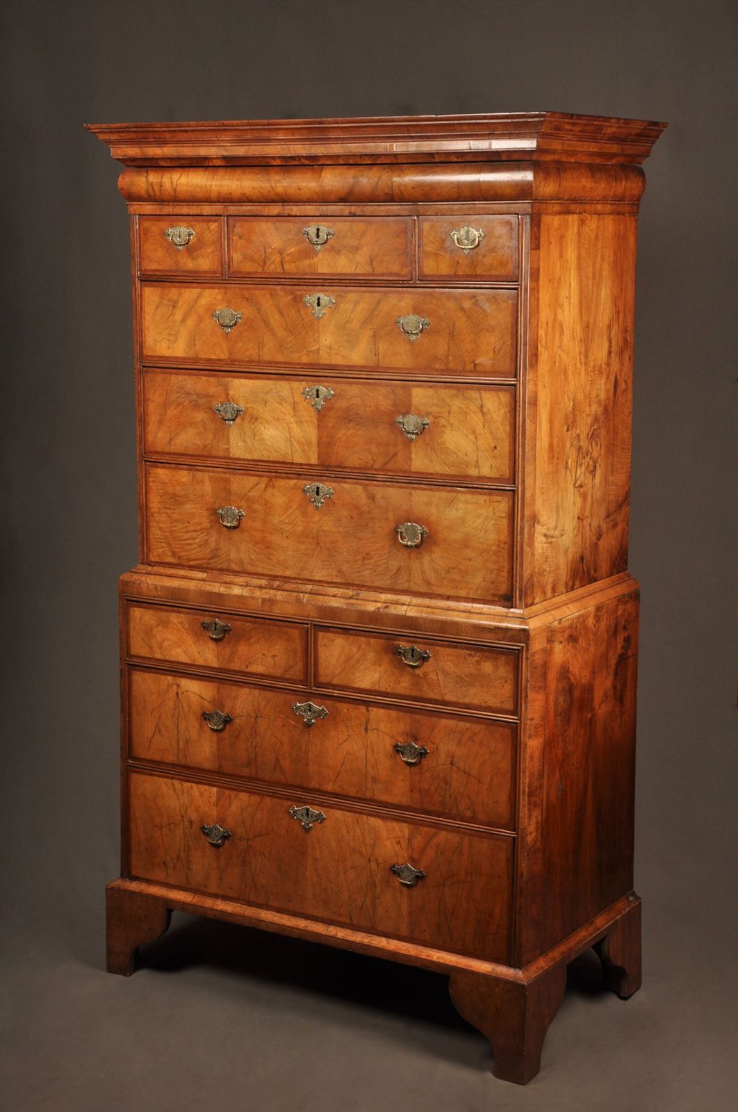 Rare Queen Anne Walnut Chest On Chest photo for sale