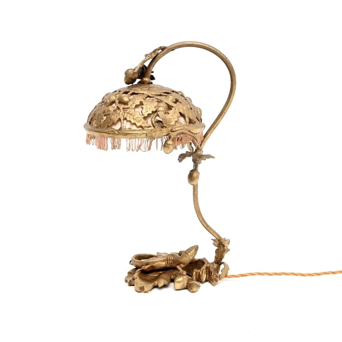 Antique French Art Nouveau Bronze Desk Lamp photo furniture