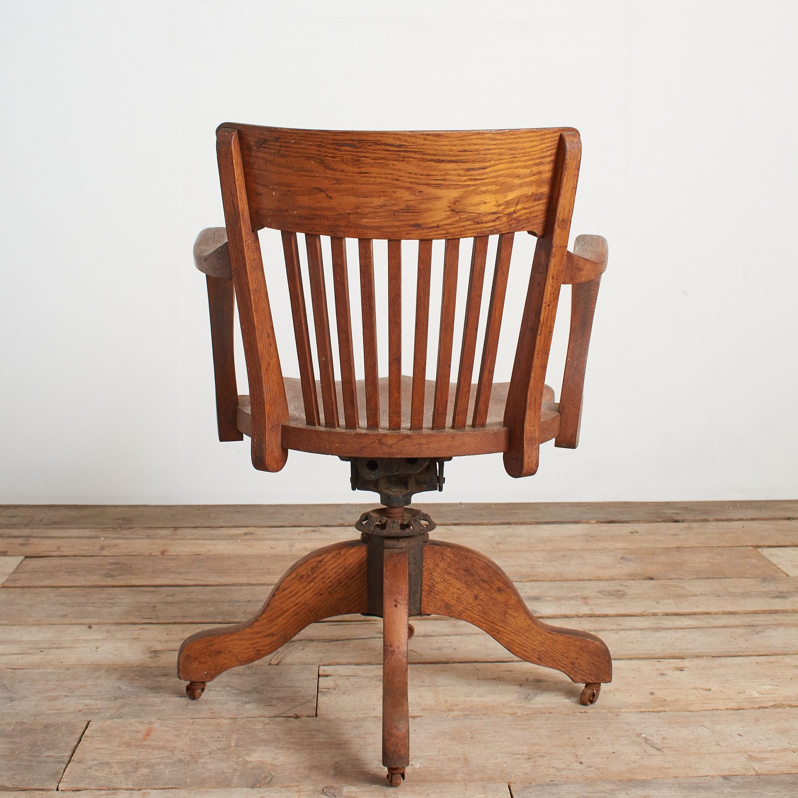 Antique Oak French Swivel Desk Chair photo Furniture